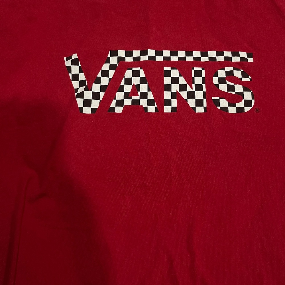 Vans Red & Checkered Classic Tee - Junior Medium - Picture 2 of 4